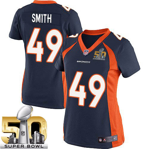 Women's Elite Dennis Smith Super Bowl L Nike Jersey Navy Blue Alternate - #49 NFL Denver Broncos